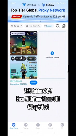 How to AFK Roblox 24/7 on VMOS Cloud | Test #day3