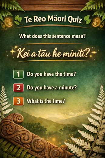 Te Reo Māori Quiz: Understanding Kei a tāu he miniti?