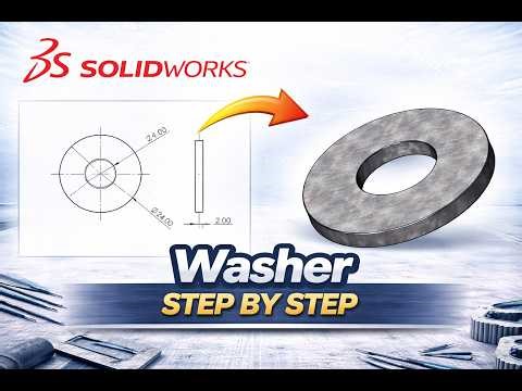SolidWorks Washer Design | TV Bracket Project (Part 3)