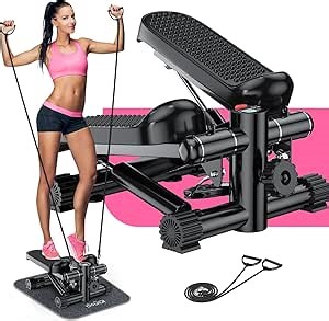 Mini Stair Stepper with Resistance Bands, Under Desk Stepper - 330 LBS Capacity