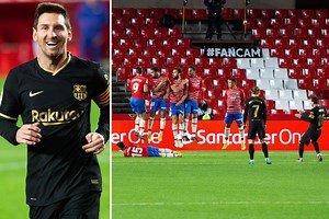 Watch Lionel Messi score beautiful under-the-wall free-kick against Granada