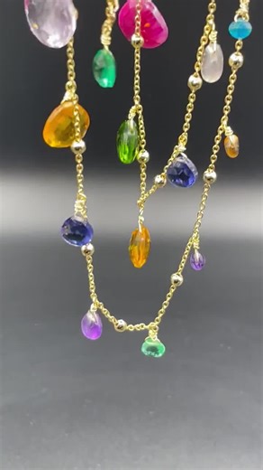 Colorful Gemstone Necklace Gold, Long and Layered Necklaces for Women, Multi Stone Jewelry, Rainbow Statement Necklace, Elegant Gift for Her - Etsy Australia
