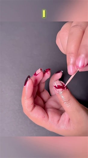DIY Blood Nails Using a Straw 🩸✨ #shorts