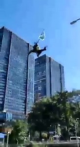 YORUBA NATION flag drone flying at the UNITED NATIONS 77th General Assembly, New York, United States. | Oduduwa Grand Alliance for Independence