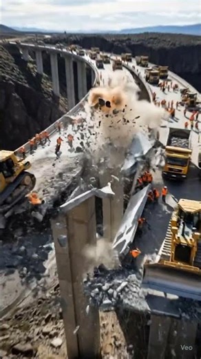 Epic Controlled Bridge Demolition: Massive Explosion! 2025
