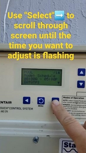 Pentair Easytouch: setting pool schedule times