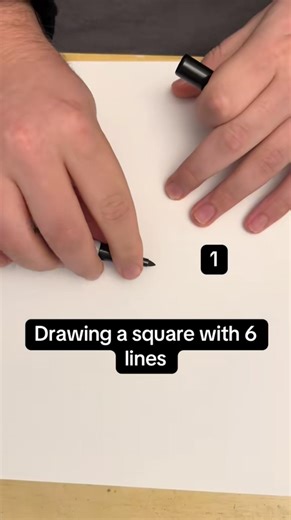 How to draw a square with 6 lines #precisionart
