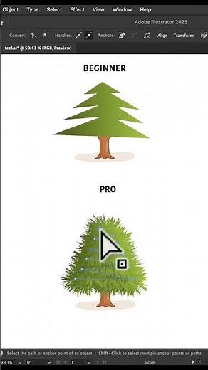 Beginner vs Pro 🌲 | Illustrator Tree Design Tutorial 🔥