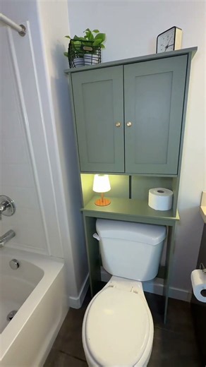 Need more bathroom storage without taking up floor space? This over-the-toilet cabinet is such a