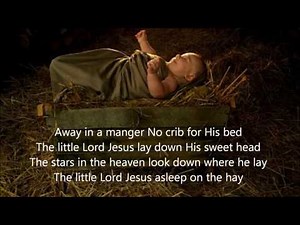"Away In A Manger" with lyrics