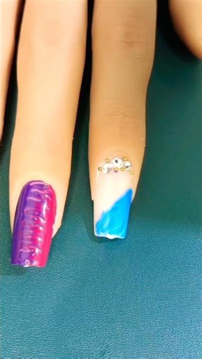 simple nail art for beginners | blue french tip nail art | Easy Nail Art Tutorial | nail art designs