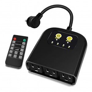 Outdoor Dimmer, 3 Grounded Outlets for String Lights, 100Ft Remote Control, Lamp Dimmer Timer Plug in, Outdoor Waterproof for Dimmable LED/Tungsten Bulb/Patio Lights