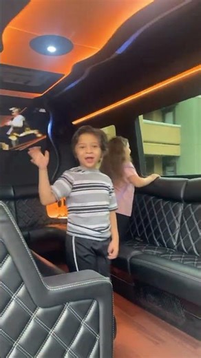 Birthday surprise for the kids limo taking us to the airport to go to Disney world