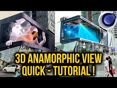 HOW TO CREATE NAKED EYE 3D SCREEN IN CINEMA 4D Anamorphic view