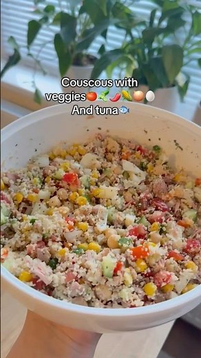 Couscous with veggies salad🥗and tuna🐟 #healthyfood