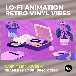 Lofi Animation Retro Vinyl Vibes | Aesthetic Record Player Turntable | Lo-fi Loop Video for Stream, Youtube, Twitch, OBS | Live Wallpaper - Etsy Canada