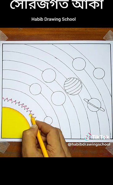 Step by Step Guide on Drawing the Solar System