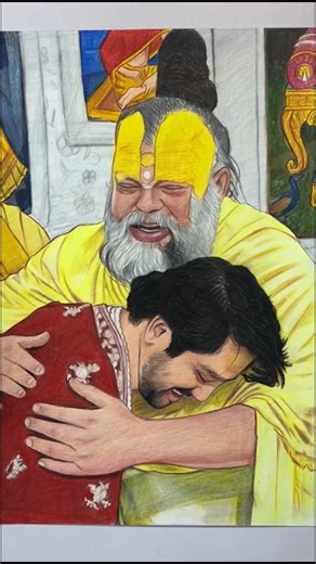 Bageshwar Baba & Premanand Ji Maharaj 🙏 | Spiritual Art 👀 #art #ytshorts #spiritualart #shorts