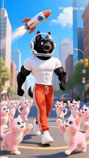 Loki is an astronaut 🧑‍🚀 #funny #dog #animation #kittens