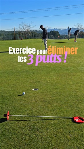 Alex | Contenu golfique | Exercice putting anti-3 putts : Place le mini-drapeau à 1 longueur de putter derrière le trou. Place un tee à 5 m, 6 m et 7 m À chaque... | Instagram