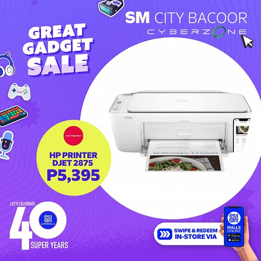 2K views | Celebrate #TechFairAtSM City Bacoor and catch awesome deals! 朗 Don't miss the HP Printer at Electroworld for only ₱5,395! ✨ Just download the SM Malls Online app to discover #AweSMDealsEveryday!  https://click.smmallsonline.com/DFqS/yx5m0ysl #GotITAtCyberzone #EverythingsHereAtSM | SM City Bacoor | Facebook