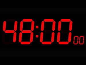 48 Minute Countdown Timer - Red Digits | Countdown Clock 48 Minutes(no mid video ads)