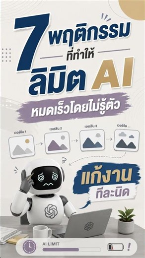 แก้ทีละนิด : พฤติกรรมที่ทำให้ลิมิต AI หมดเร็วโดยไม่รู้ตัว! ใช้ ChatGPT แบบนี้เปลืองลิมิตมาก