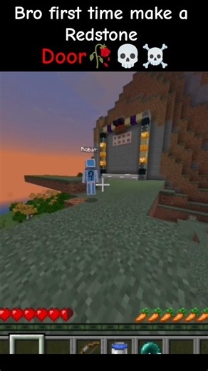 Bro 🤔 FIRST time ☠️ make Redstone Door #minecraft #funny #minecraftpe ‪@rodieeno‬ ‪@IMTIYANO‬