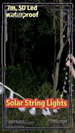 Solar LED String Lights | Waterproof, 7m 50 LEDs, perfect for garden & balcony ambiance✨ #SolarLightsMY #LampuSolar #WaterproofLights #TikTokMalaysia #fyp