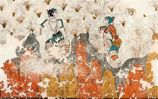 希腊图鉴-爱琴海诸岛-阿克罗蒂里考古遗址(Akrotiri) 公元前17世纪米诺斯文明遗迹及壁画 推荐**