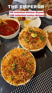 1.2M views · 10K reactions | ₹99 Unlimited Biryani #reels the emperor Indranagar Bangalore #viralreels #trendingreels #trending #foodreels #viralshorts #bangalore | Thaja street food | Facebook