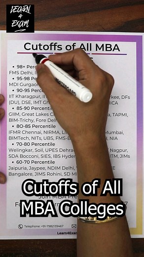 Cut-offs for All MBA Check our latest detailed report for all top MBA colleges! A Great Place to Learn4exam Follow @Learn4exam or Visit us: https://www.learn4exam.com/ #CAT2023 #CATPercentile2022 #lbs #ximb #ScoreVsPercentile2023 #CATExpectedCutoff2023 #CATCutoff #IIM #IIMA #learn4exam #IITDelhi #XLRI #MDI #fms #MBA #PGDM #CATAspirants #CATExam #MBAAdmission #iit #topmba #topmbacollege #imi #topbschools #mbaprep #catprep #catcoaching #catexam #catpreparation | Learn4Exam