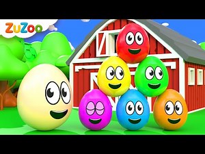 रंग और गिनती सीखने का गाना | फ़ार्म पर रंग- | Colorful Eggs on the Farm | ZuZoo Hindi Rhymes