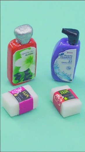 DIY Mini Set Shower Gel, Shampoo, Soap For Barbie ❤️❤️❤️ | MINIATURE IDEAS FOR DOLLHOUSE | #Shorts