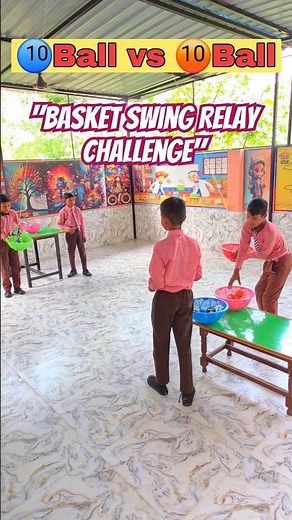 Basket Swing Relay Challenge! #basket #swing #challenge