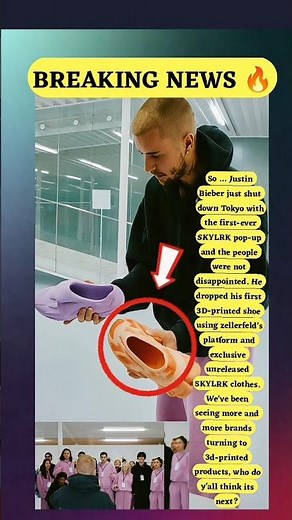 Justin Bieber's SKYLRK 3D-Printed Shoes Shut Down Tokyo 2025 😱👟