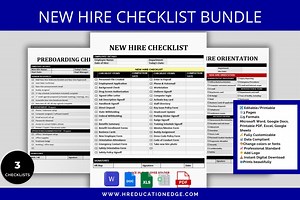 New Hire Checklists Bundle: HR Onboarding Templates (5 Formats) - Etsy