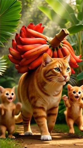 🍌 Red Banana Magic: The Ginger Cat Family’s Exotic Farm! 🐱💰