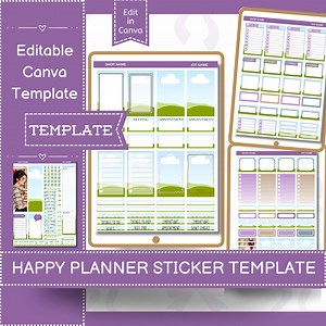 Editable Planner Sticker Template: DIY Journaling Stickers, Canva Compatible (PDF Download) - Etsy