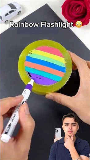 Rainbow Flashlight Hack 🌈🔦 #shorts #lifehacks #rainbow #diy