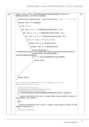 2025 AQA A Level COMPUTER SCIENCE Paper 1 and Mark Scheme Combined (7517/1)