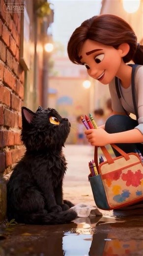 Graffiti Wall's Colors: Paint-Splashed Kitten Draws Hope [Heartwarming Animation]