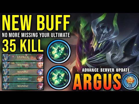 35 Kills!! Argus New Buff?! No Need to Press Skill 3 Anymore!! - Advance Server Update ~ MLBB