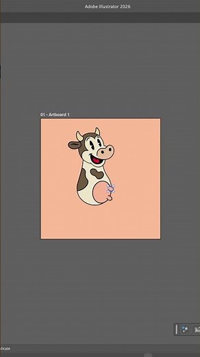 Cartoon Cow Mascot Design Timelapse in Adobe Illustrator | Vector Character Creation