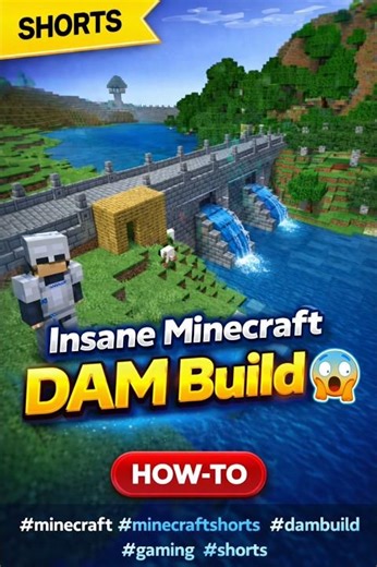 I Built Dam in Minecraft 😱 #viral #minecraft #gaming #1000subscriber #1millionviews