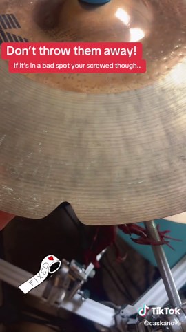##repair #drums #drummer #zildjian #fixit I can’t tell you how many symbols I’ve thrown out over the years before I realize that they can be repaired and fixed. Especially this cymbol I couldn’t see this one be thrown out.