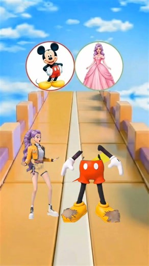 Princess Rumi and Mickey Mouse face off, let's see who will win! 👑⚔️🐭✨🔥