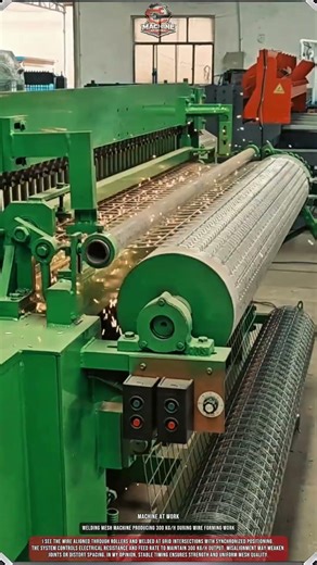 Welding Mesh Machine Producing 300 kg/h During Wire Forming Work