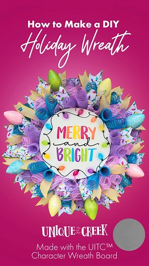 4.5K views · 36 reactions | ❄️歷 Merry and bright! Such a cheerful holiday wreath! Jackie from #TeamUnique made this wreath using the UITC™ Character Wreath Board + Materials from Unique in the Creek!  Full video: https://www.youtube.com/watch?v=xBkyjspJRqA #Christmas #ChristmasWreath #ChristmasCrafting #crafting #wreath #wreathmakers #makersgonnamake | Unique in the Creek Ltd. | Facebook