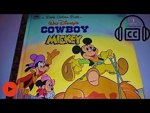 🏰 Disney's COWBOY MICKEY 🤠 a Read Aloud Little Golden Book with English CC EMOJIS
